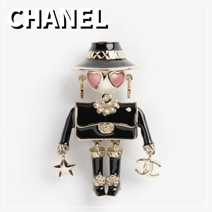 限定 CHANEL ブローチ ブラック ココマーク レディモチーフ
