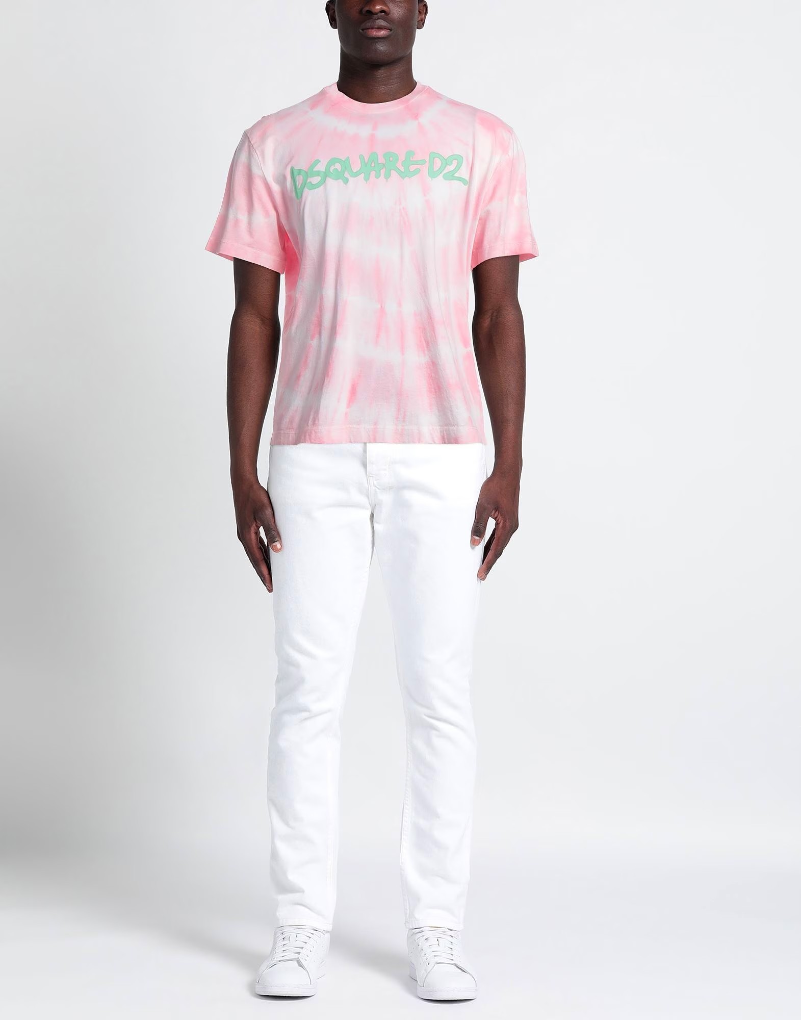 《セール》【DSQUARED2】ロゴ入りタイダイTシャツ（ピンク）