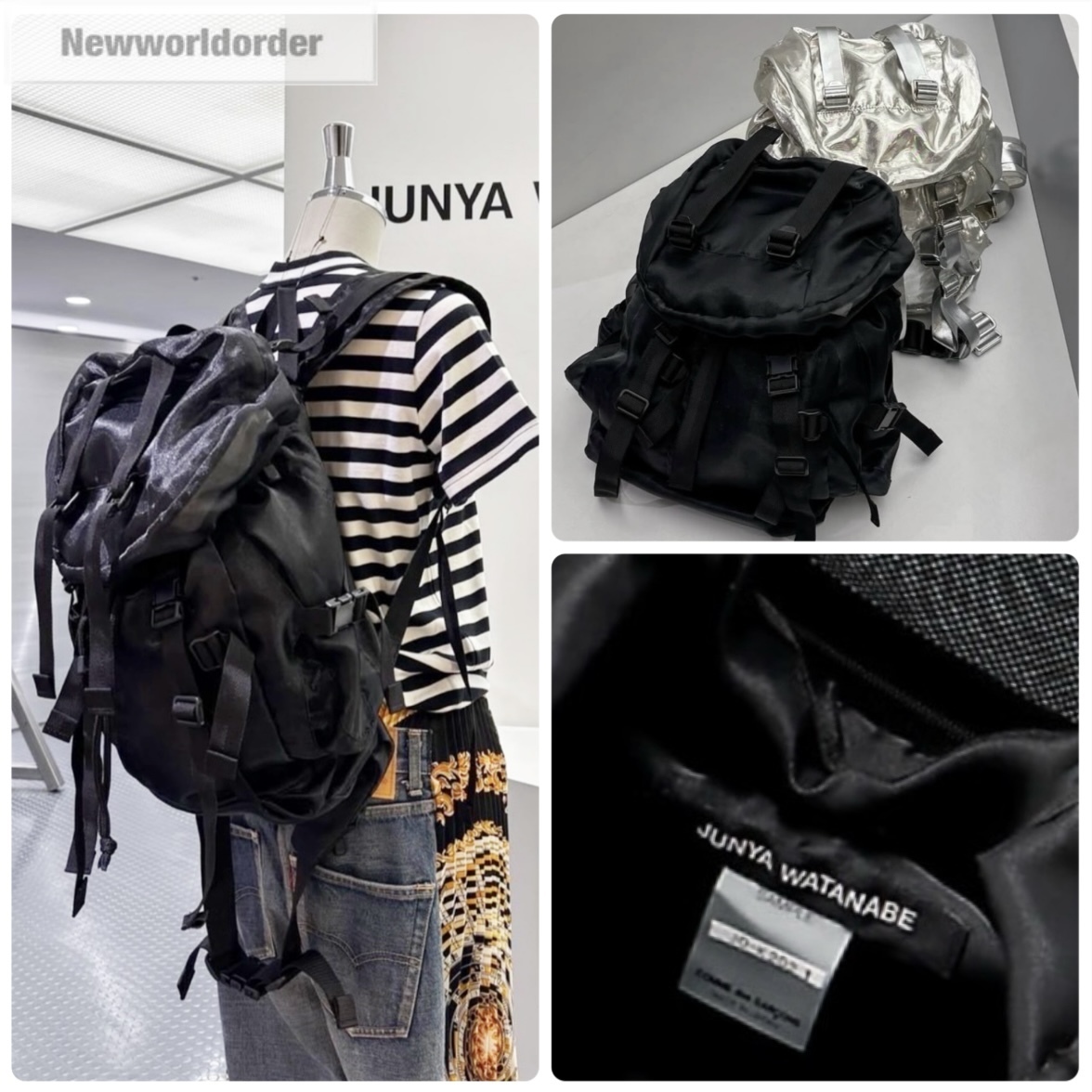 【ブラック&シルバー】JUNYA WATANABEコムデギャルソン リュック