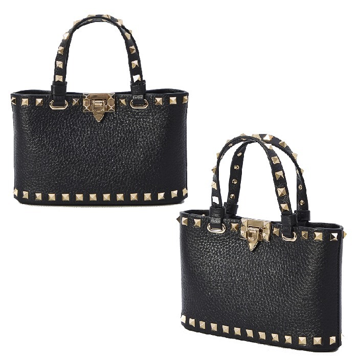 人気【Valentino】ロックスタッズ ミニ ショッピングバッグ