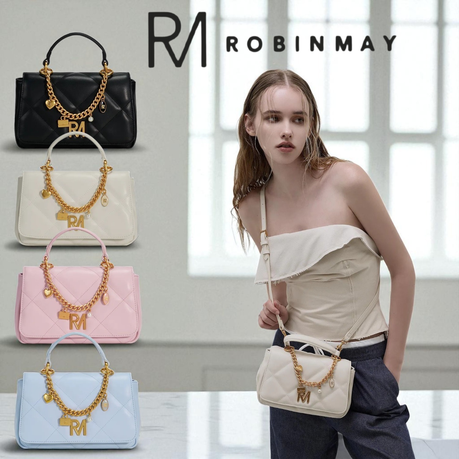 ROBINMAY◆2way ハンドバッグ 露絲貝兒手提包 B254◆送料込