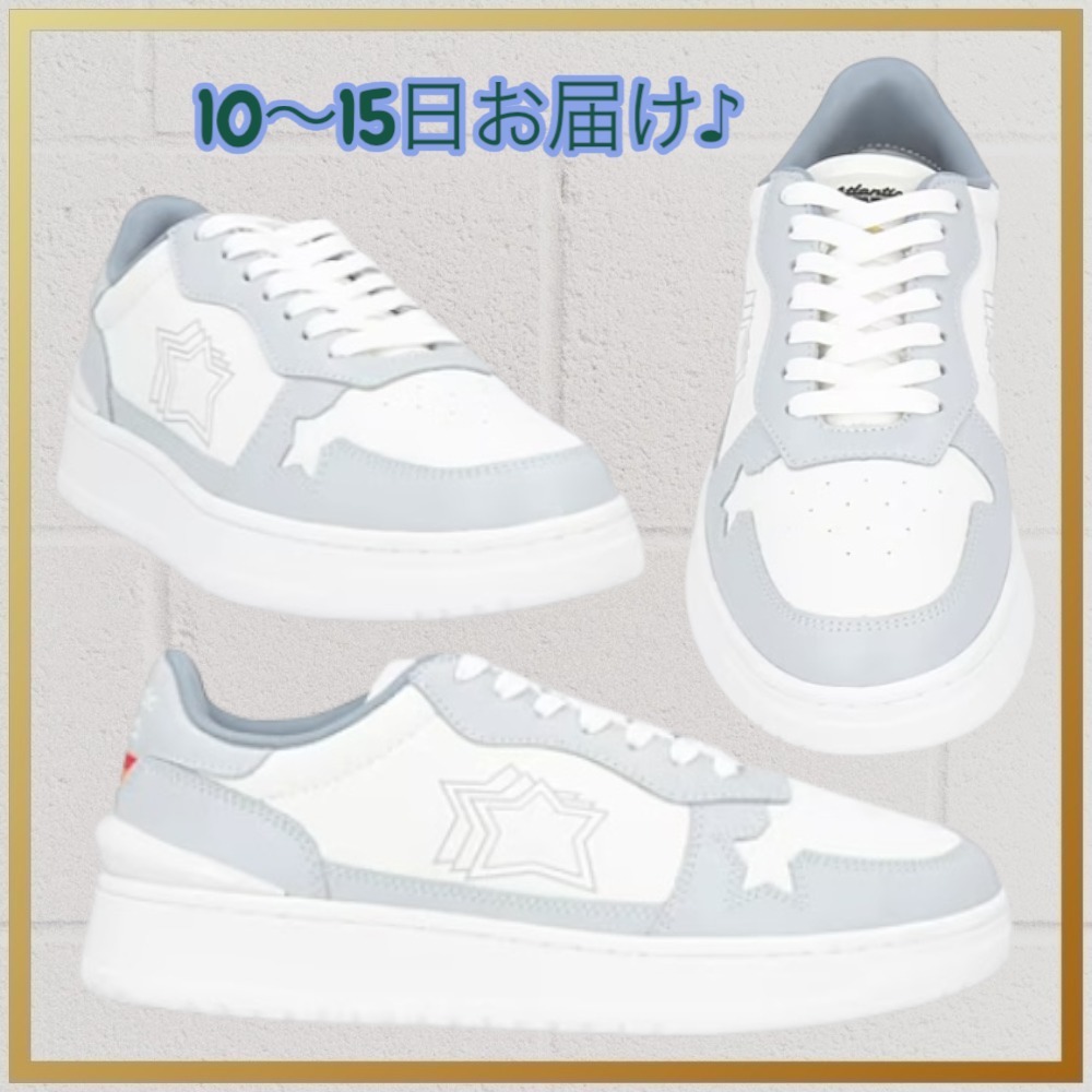 SALE☆関税込 ATLANTIC STARS レザースニーカー ホワイトグレー