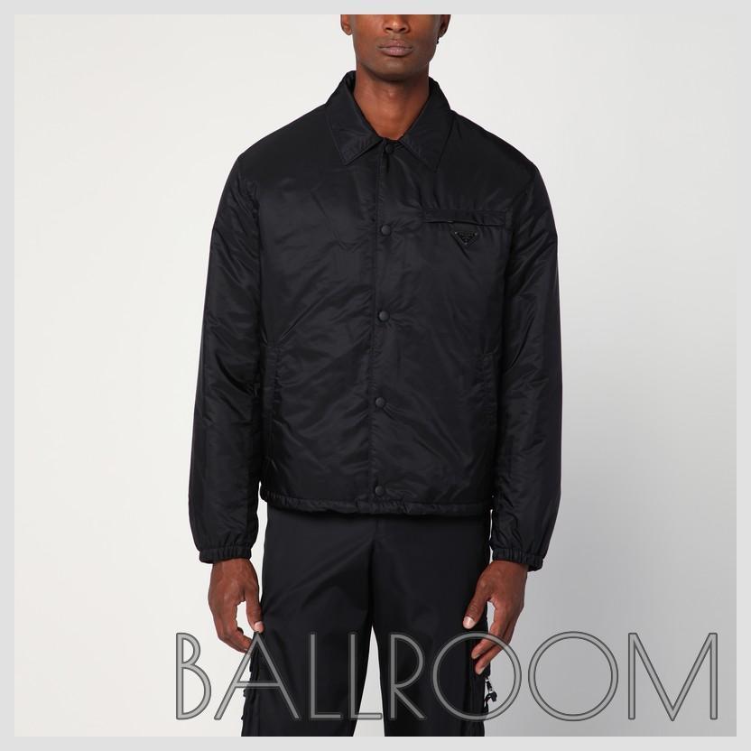 テーラードジャケット PRADA BLACK RE-NYLON ZIP-UP JACKET