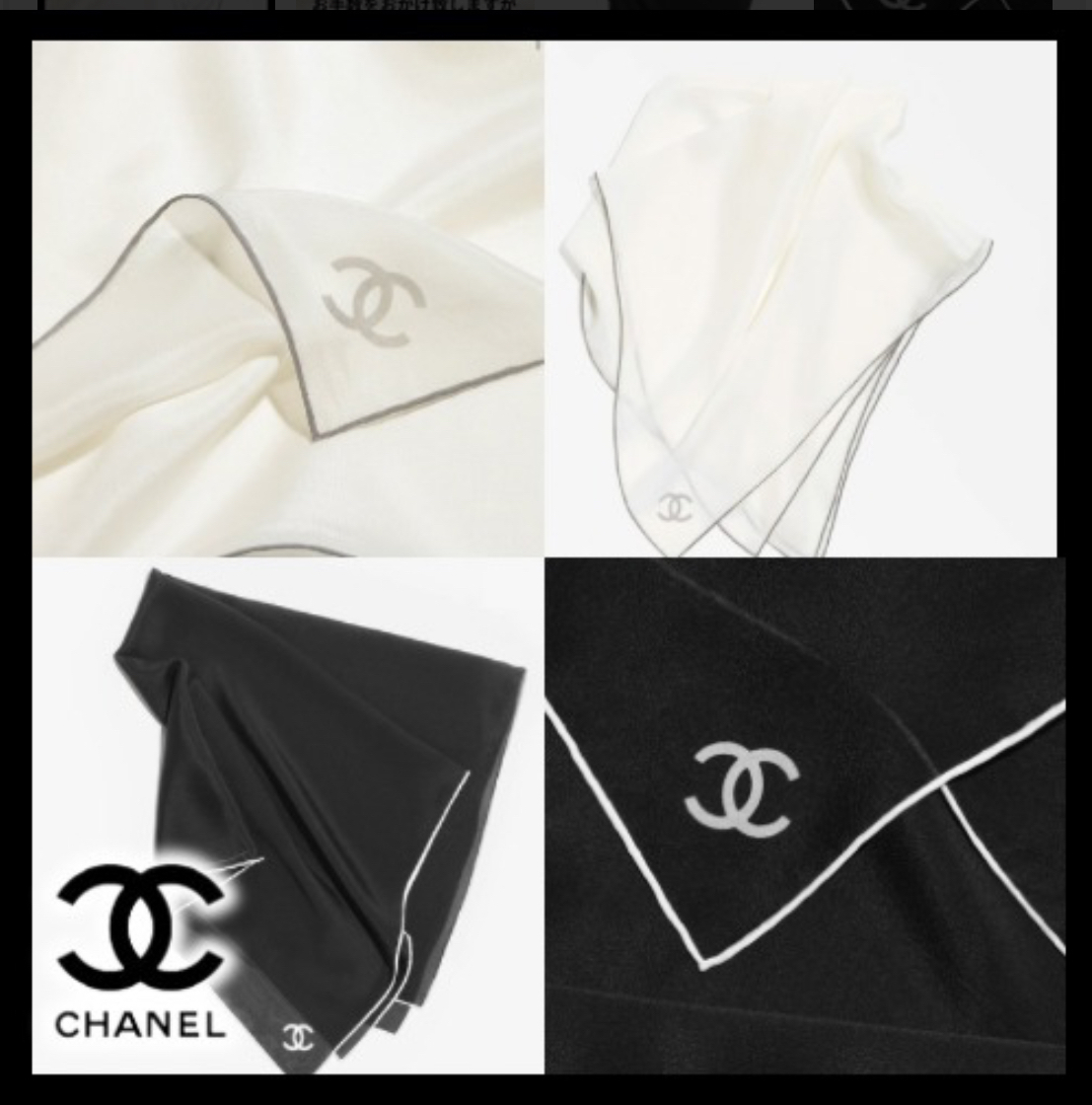 シンプル☆上品なデザイン♪【CHANEL】24/25 シルクバンダナ