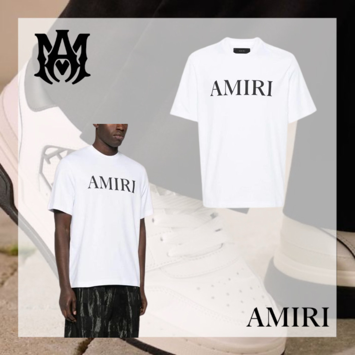 関税込み AMIRI ロゴ Tシャツ ホワイト