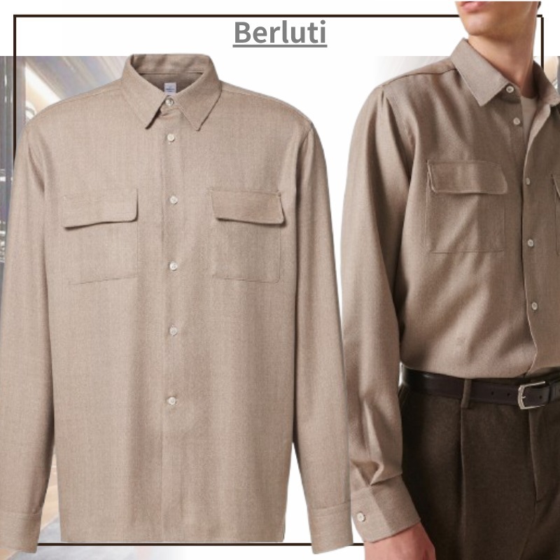 限定販売 Berluti ヘリンボーンウール クラッシックシャツ