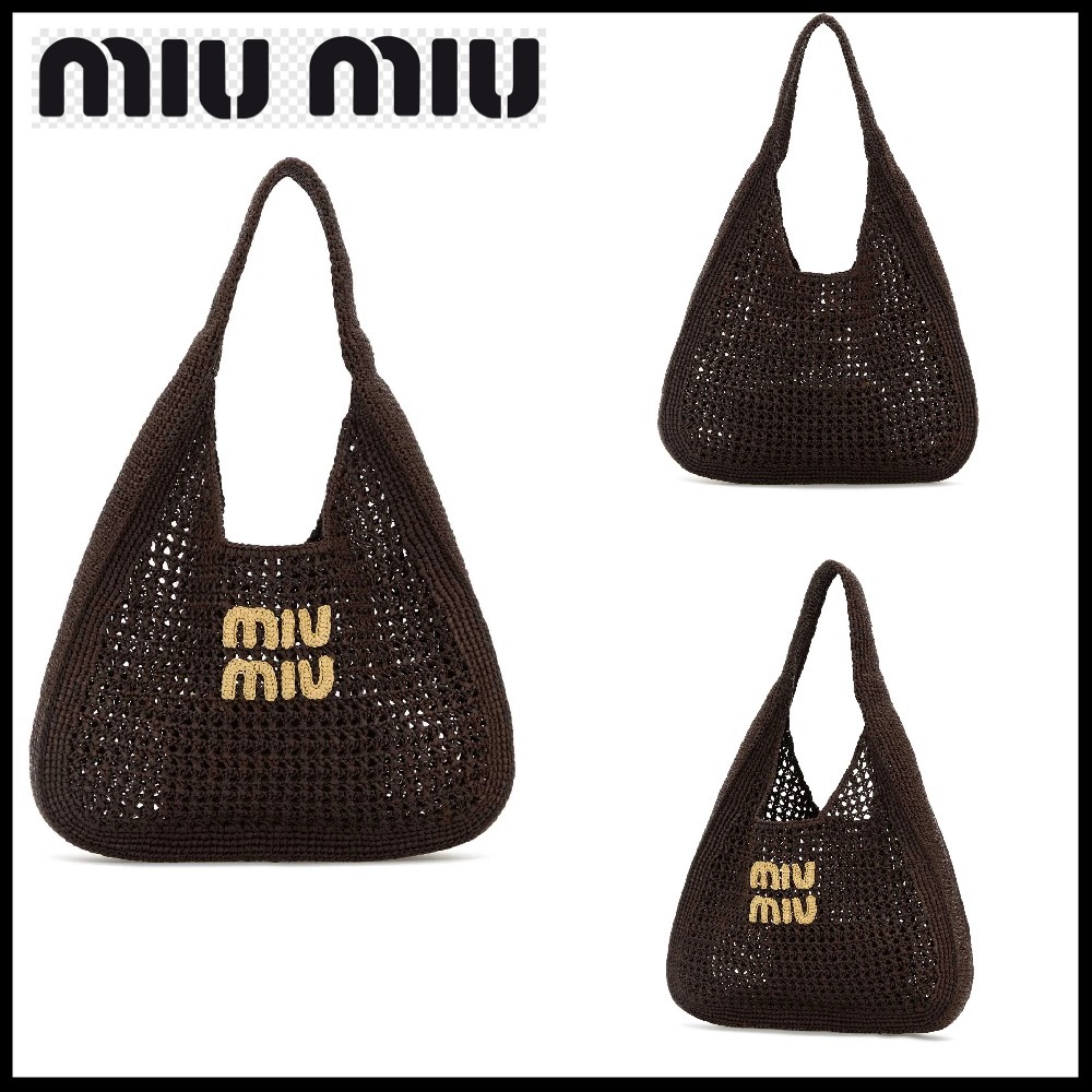 【MiuMiu】ロゴ アップリケ トップ ハンドル バッグ☆SALE中