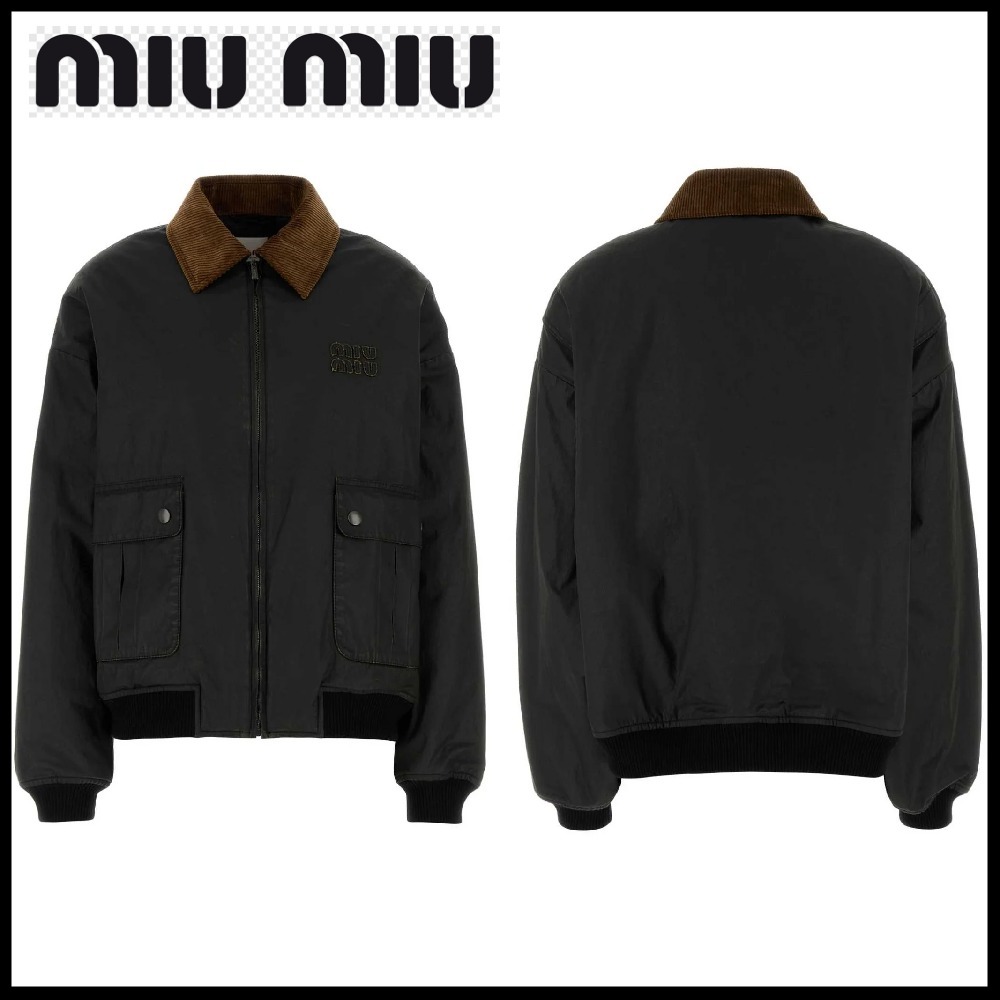 【MiuMiu】ジップアップ ポプリン ボンバージャケット☆SALE中