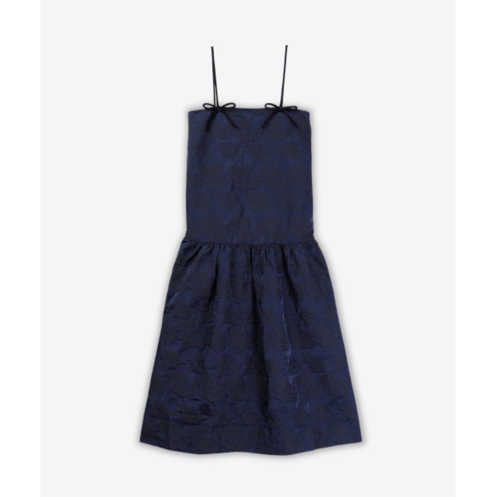 ワンピースその他 Ganni Botanical Jacquard Strap Midi One Piece Peacoat F97052
