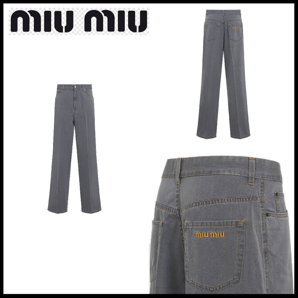 【MiuMiu】ロゴ刺繍 デニムジーンズ☆SALE中