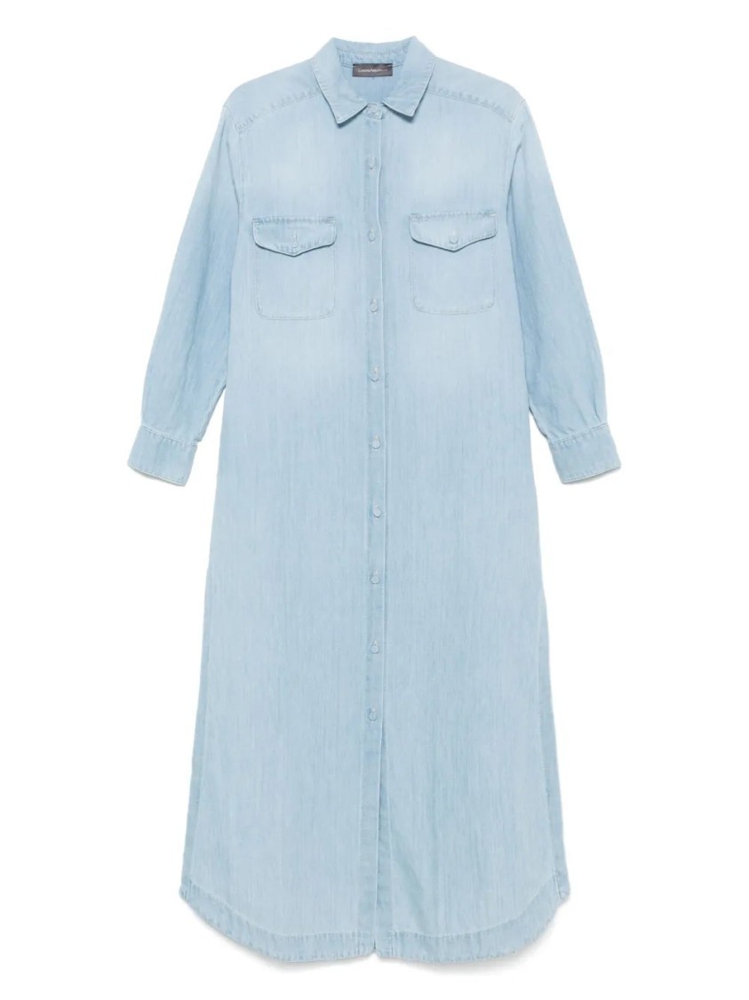 オールインワン・サロペット Lorena Antoniazzi Light Blue Denim Maxi Dress