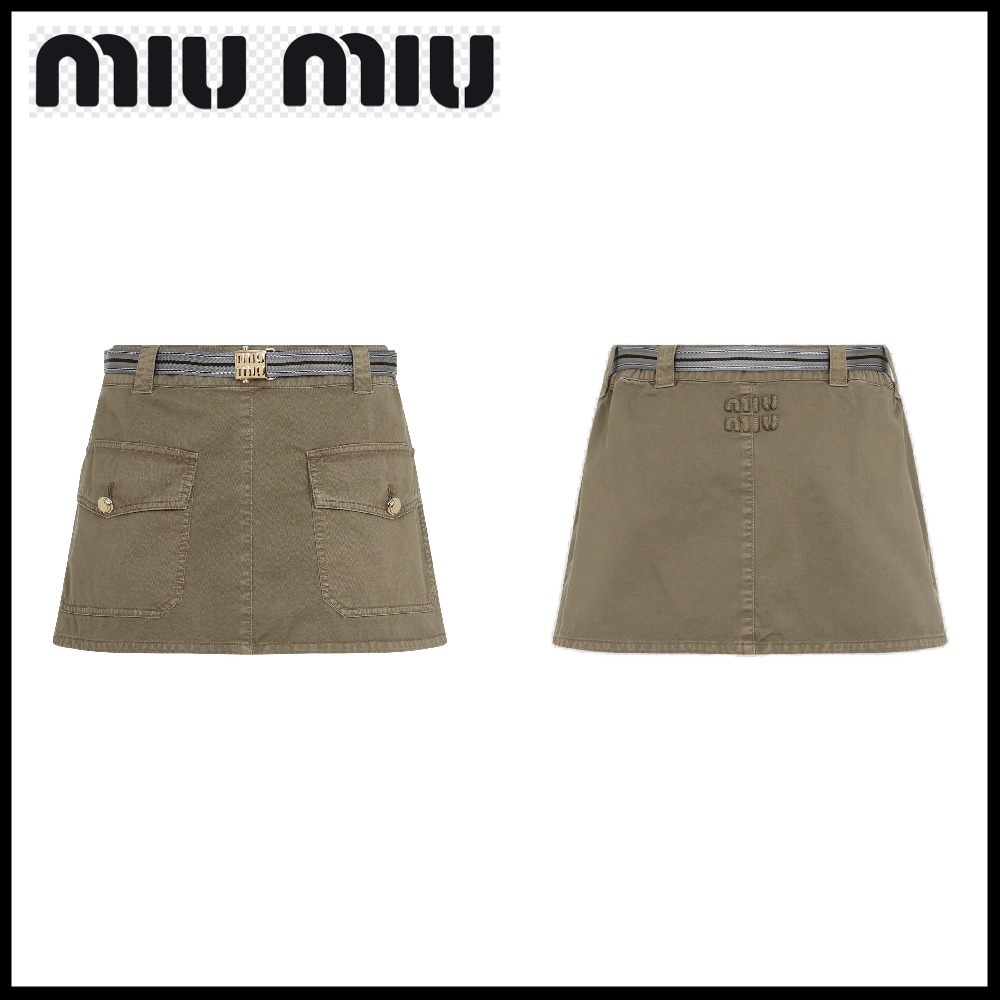 【MiuMiu】ベルト付きミニスカート☆SALE中