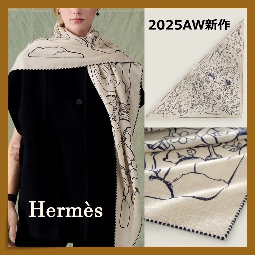 【HERMES】カシシル 大判トライアングル☆Mille et Un Lapins