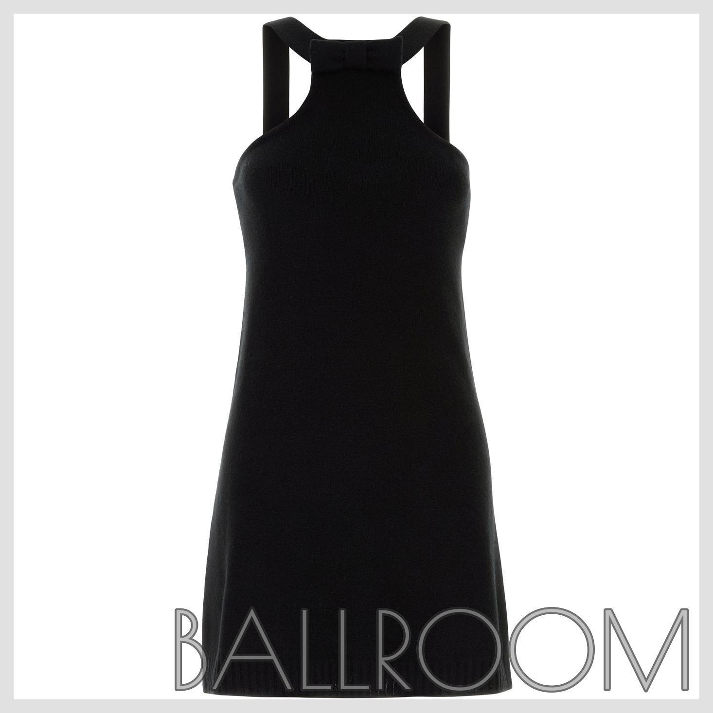 ワンピース PRADA BLACK WOOL MINI DRESS