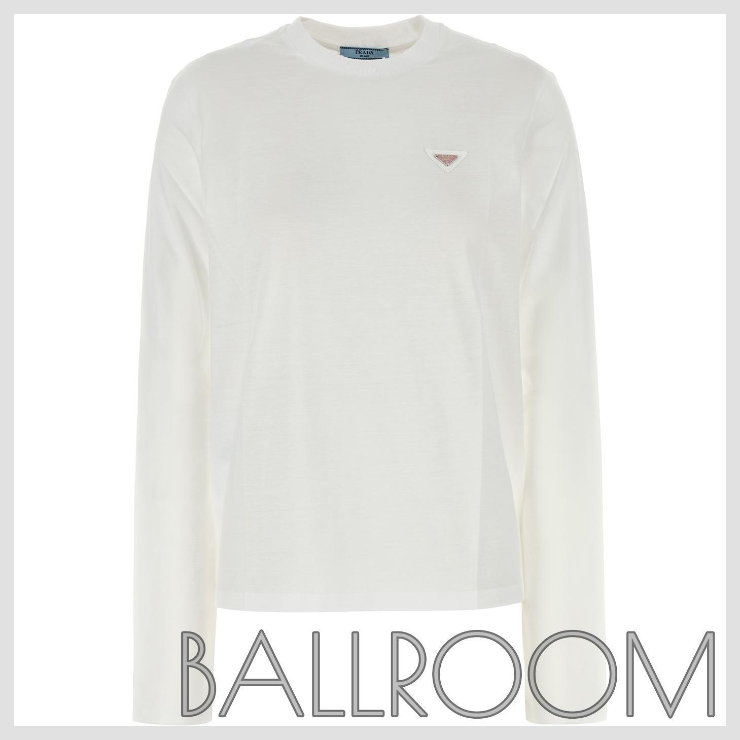 Tシャツ・カットソー PRADA WHITE COTTON T-SHIRT