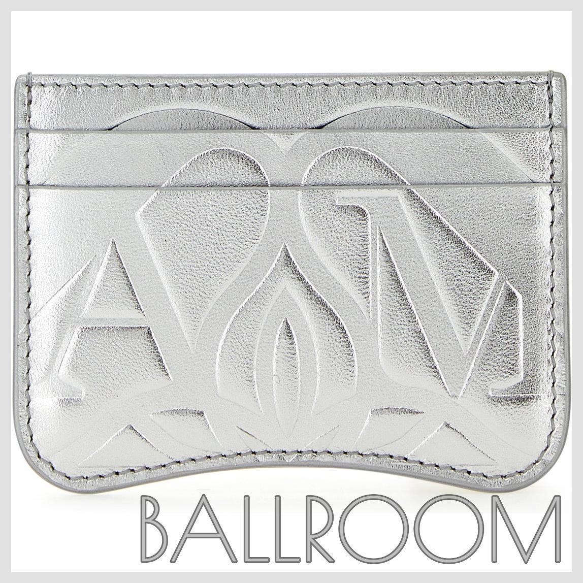 カードケース・名刺入れ ALEXANDER MCQUEEN SILVER LEATHER CARD HOLDER