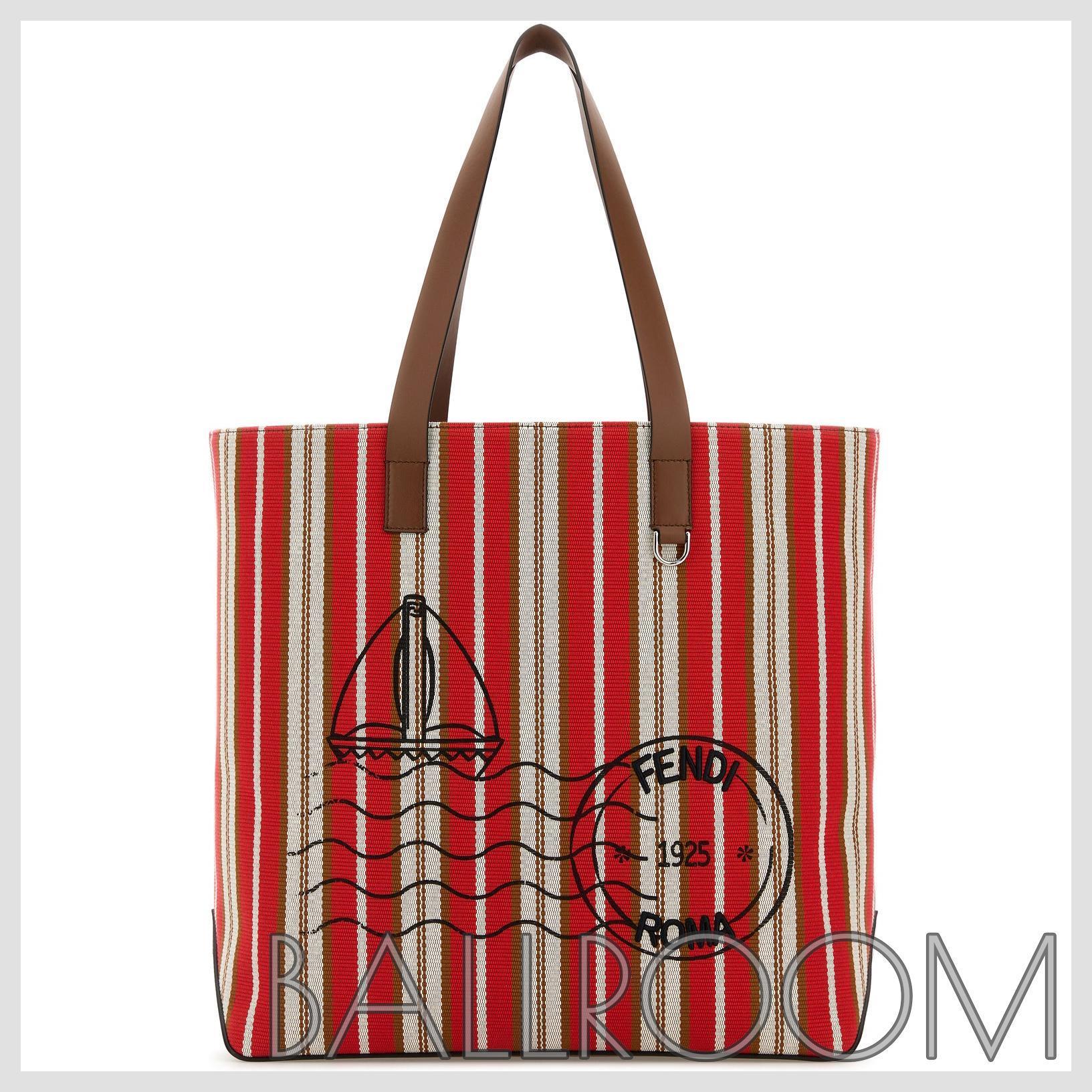 トートバッグ FENDI EMBROIDERED CANVAS SHOPPING BAG