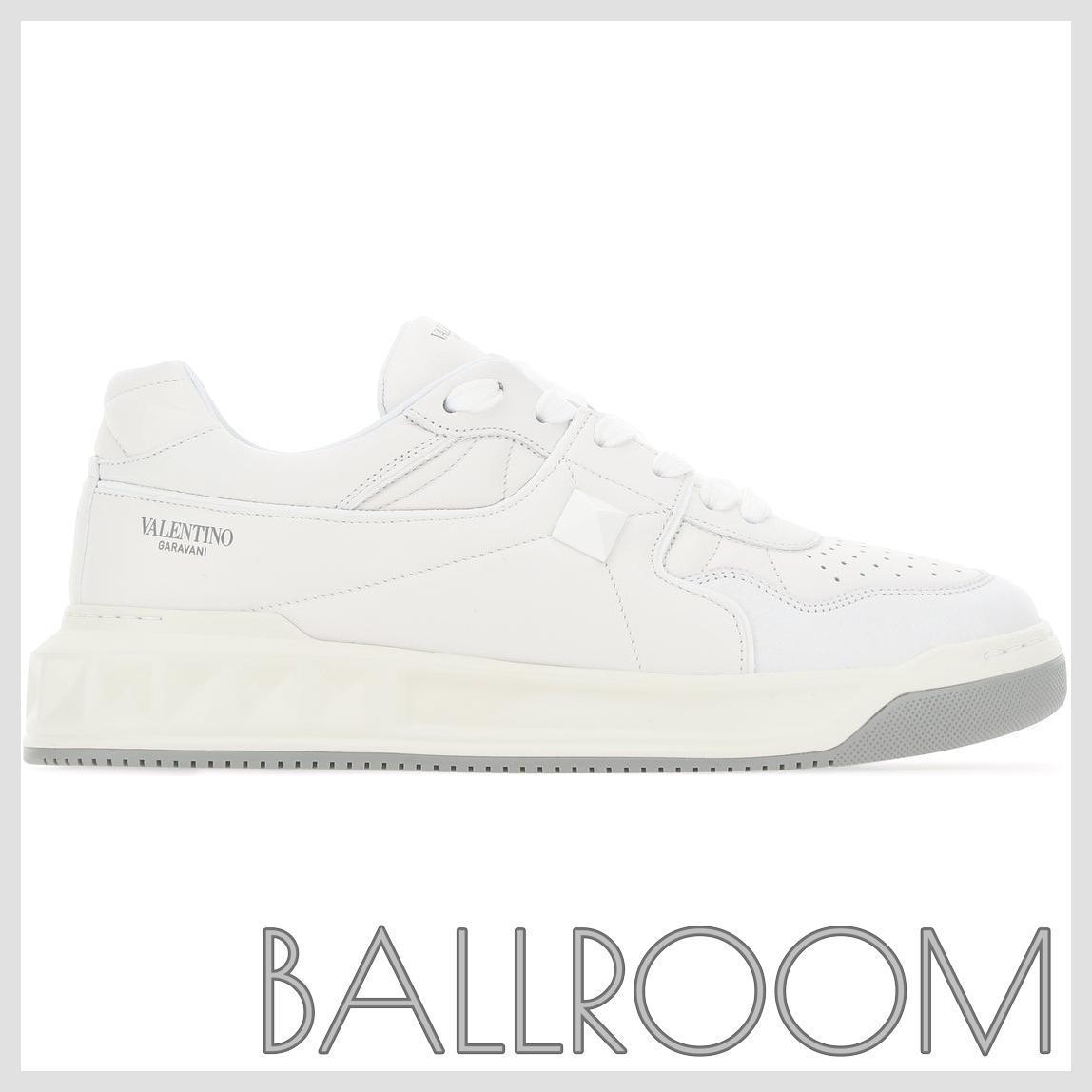 スニーカー VALENTINO WHITE NAPPA LEATHER ONE STUD SNEAKERS