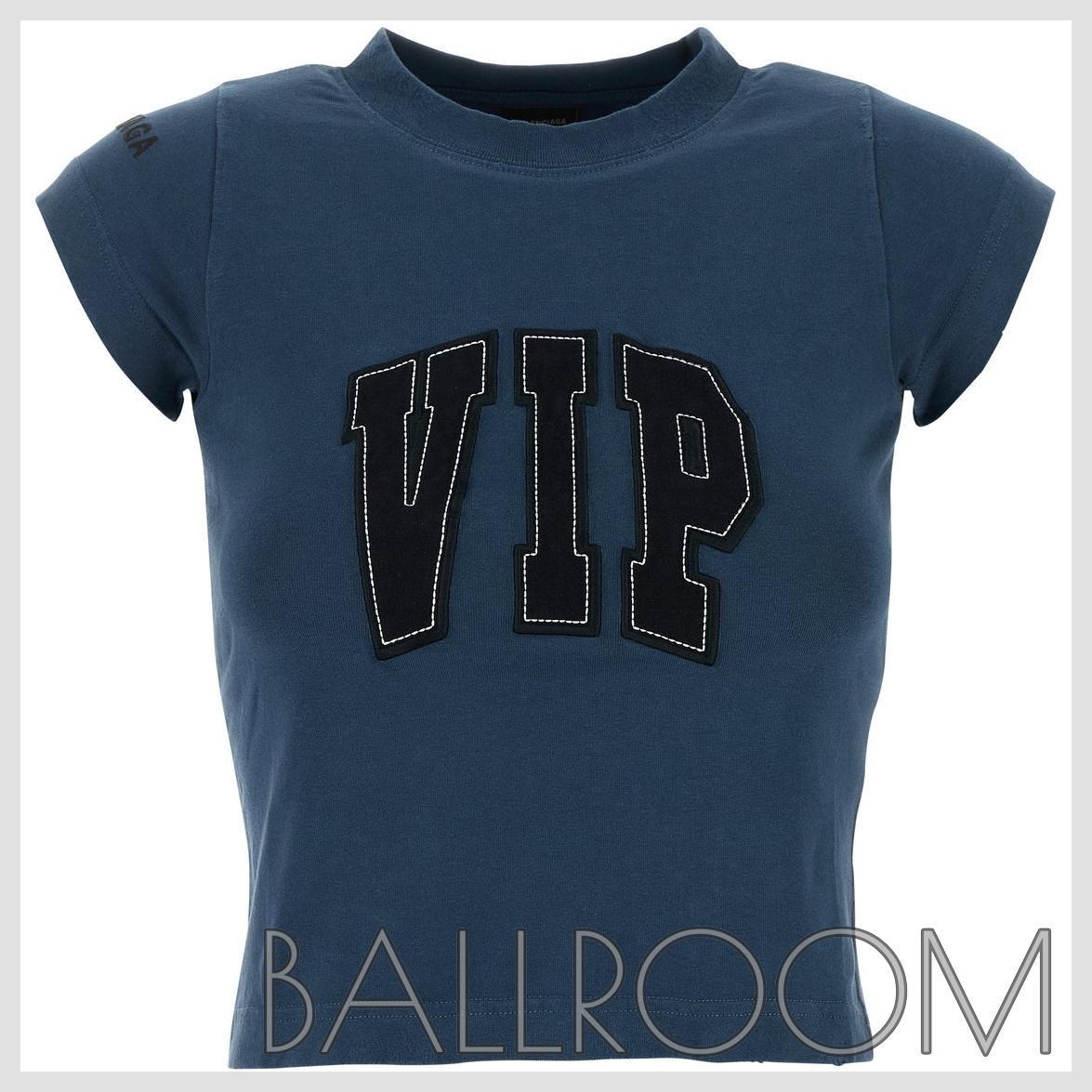 Tシャツ・カットソー BALENCIAGA BLUE STRETCH COTTON T-SHIRT