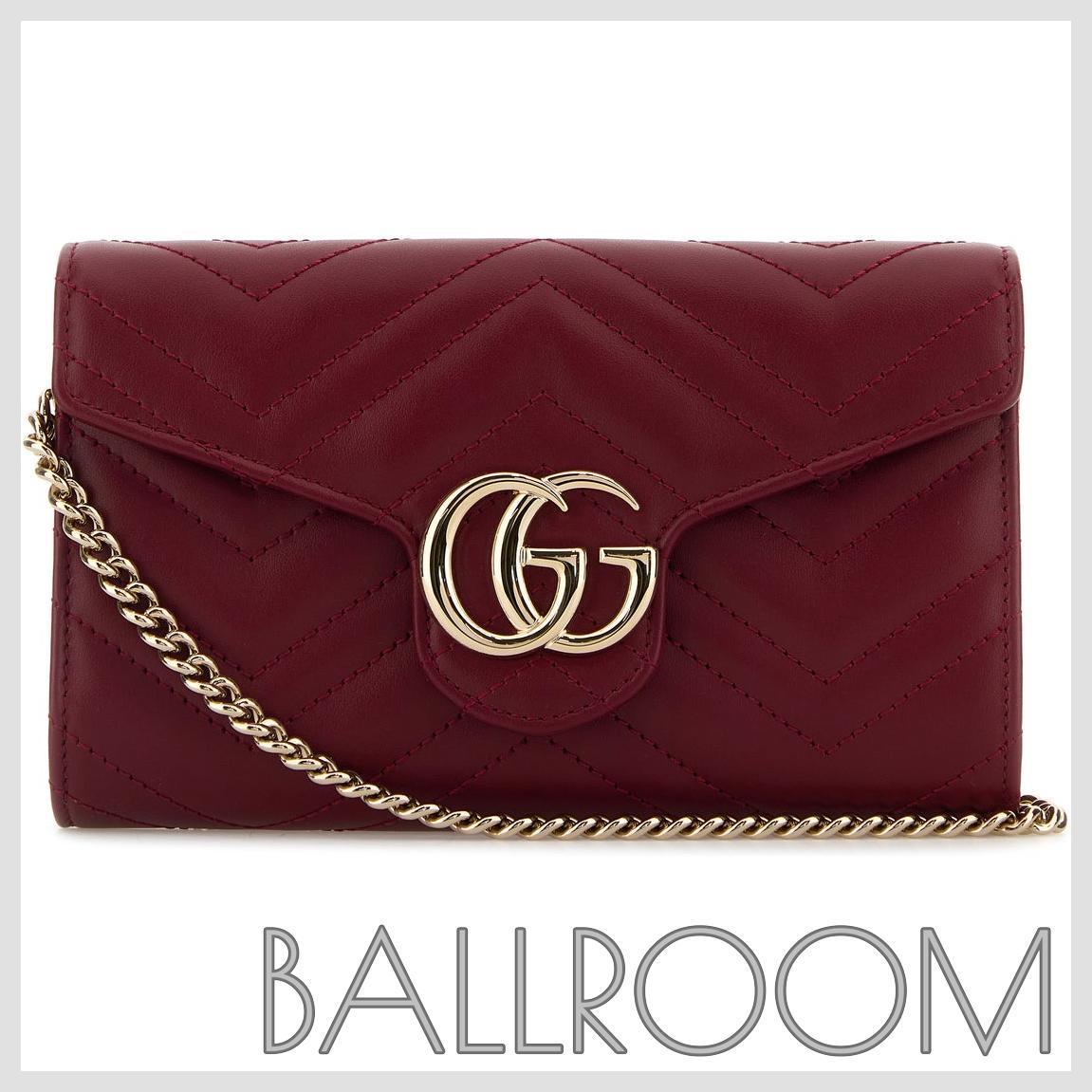 長財布 GUCCI BURGUNDY LEATHER GG MARMONT WALLET