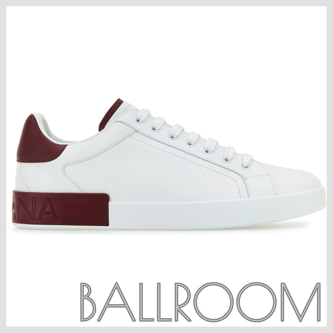 スニーカー DOLCE & GABBANA WHITE LEATHER PORTOFINO SNEAKERS