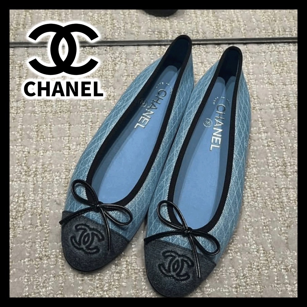 デニム素材で大人可愛い足元★【CHANEL】バレリーナ