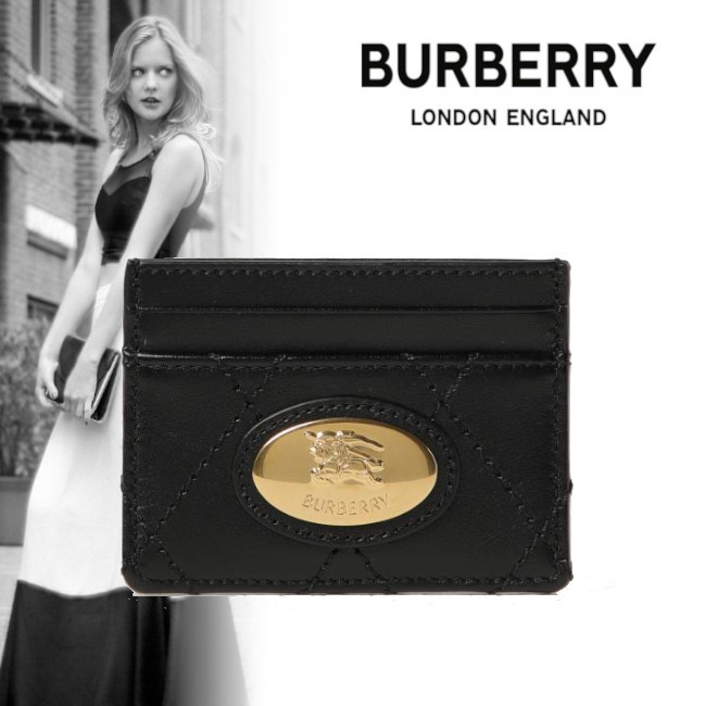 正規店買付【Burberry】レザー ブラック カードケース