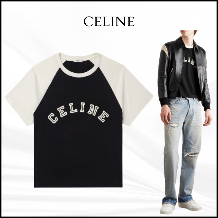 【CELINE】ロゴ プリント コットンジャージー Tシャツ