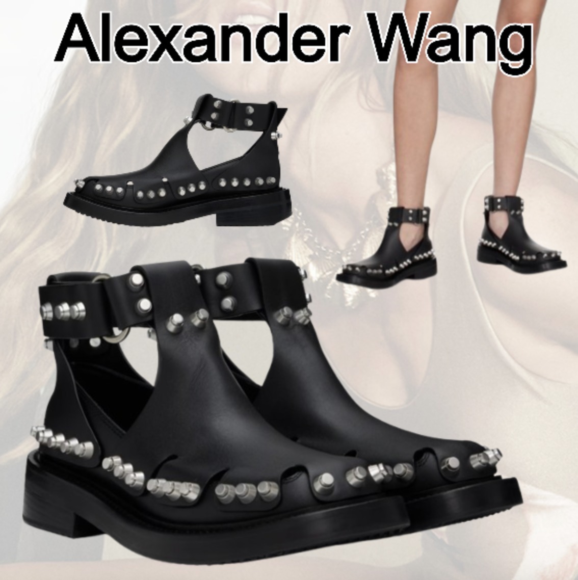 【Alexander Wang】ブラック Dixon バックルブーツ
