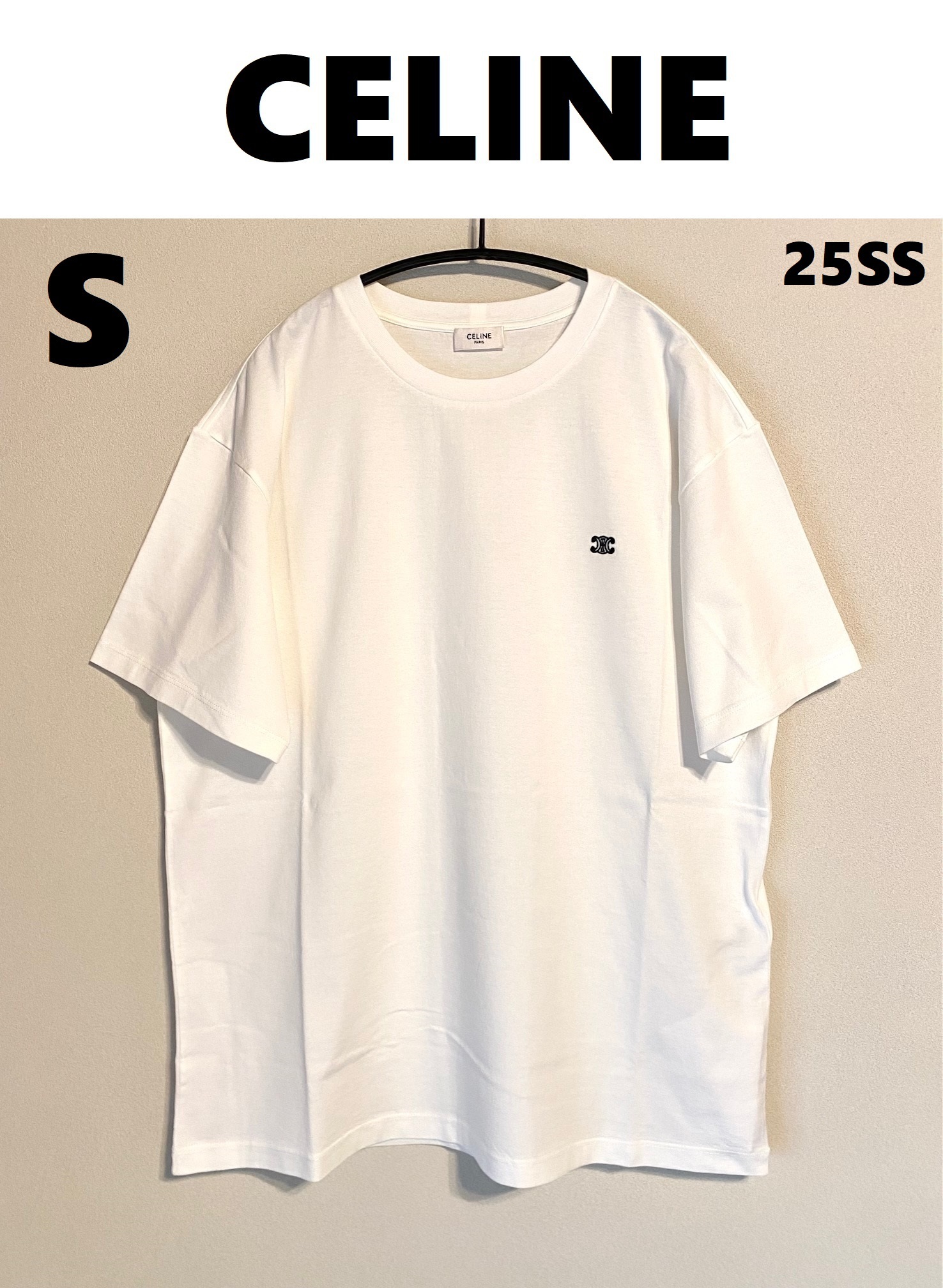 25SS【国内在庫】CELINE セリーヌ トリオンフ刺繍 ロゴＴシャツ
