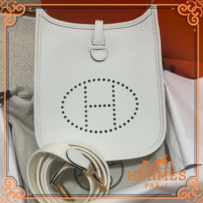 大人可愛い極上ミニ白♡【HERMES】エヴリン16 ショルダー