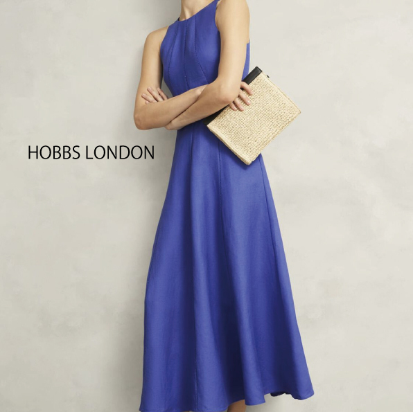 【HOBBS LONDON】Harewood Linen Blend Maxi Dress マキシドレス