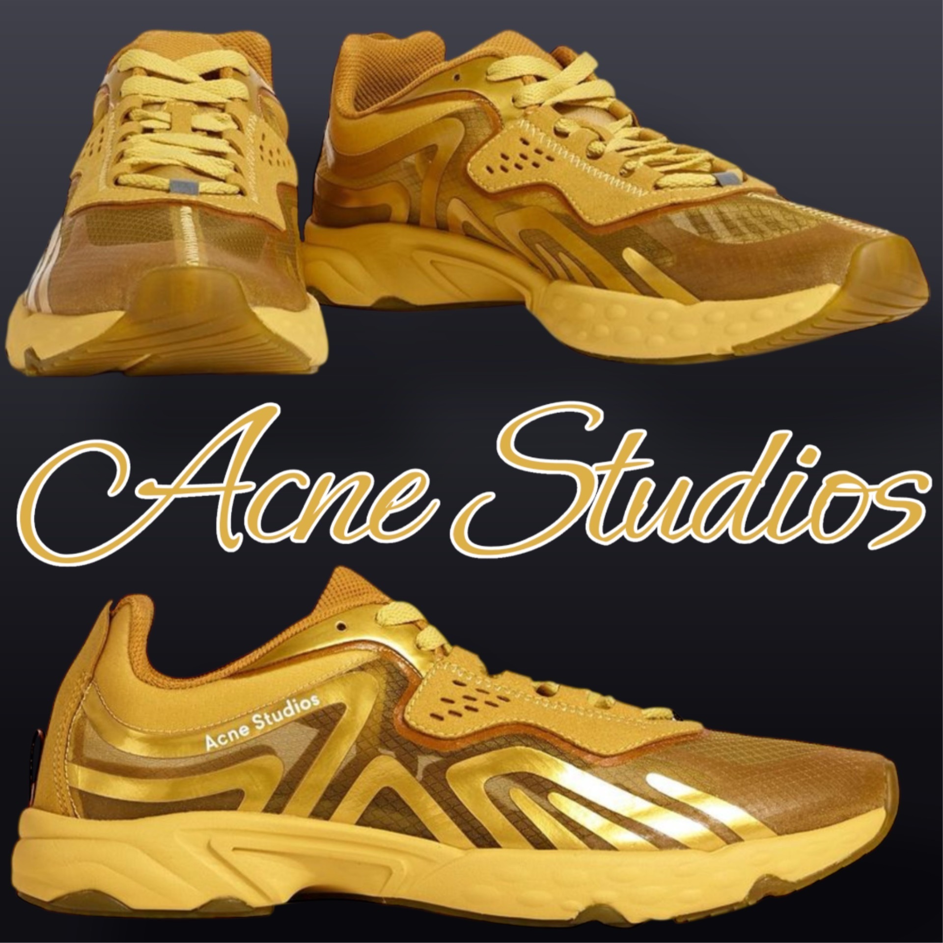 【ACNE STUDIOS】N3W メタリックメッシュ＆ラバースニーカー