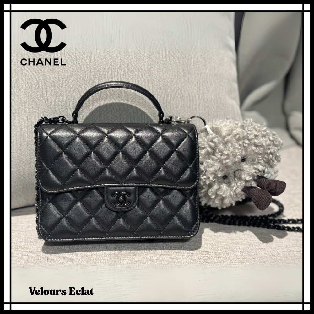 持つだけで映えるオールブラック★【CHANEL】3way バッグバック