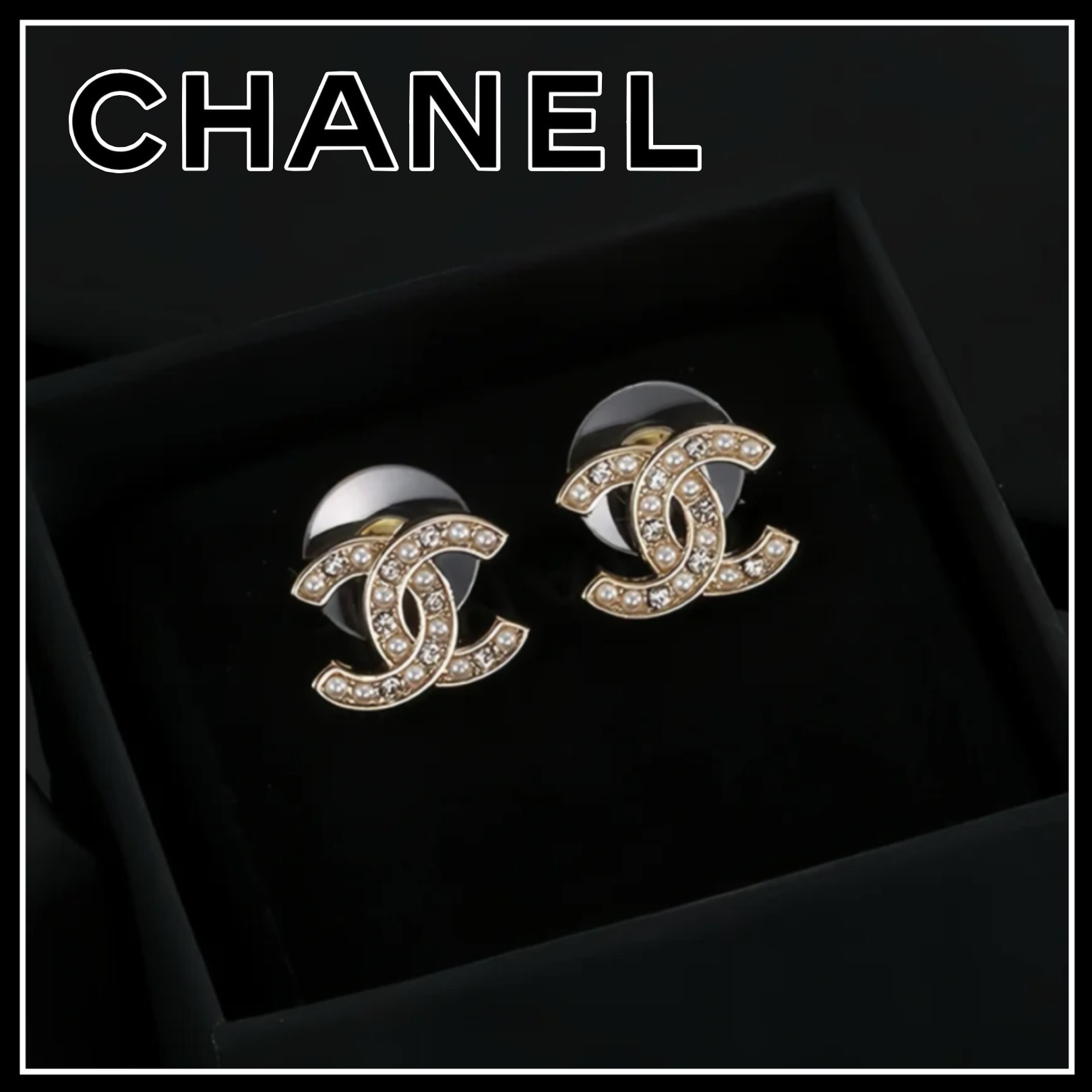 《定番人気》CHANEL CCロゴ ラインストーン ピアス