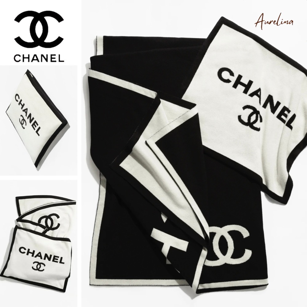 旅行にも最適◎【CHANEL】ビーチタオル プレード＆ポーチセット