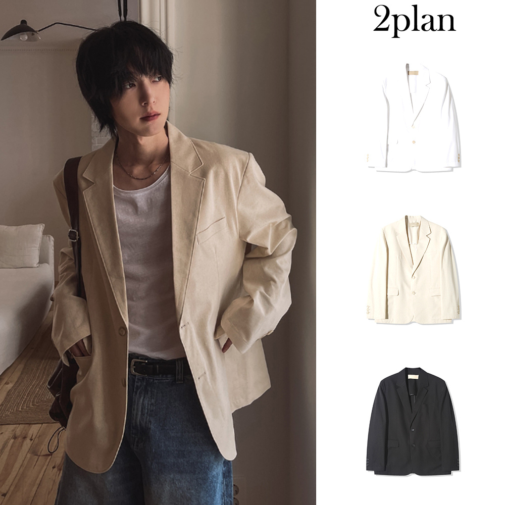 【2plan】Summer Linen Overfit Blazer