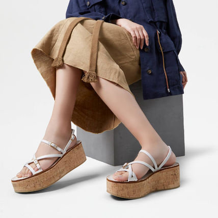 完売必至！関税込*国内発送☆TOD'S☆レザー/キャンバス サンダル ◇TOD´S◇トッズ ケイト キャンバス＆レザー サンダル (TOD'S