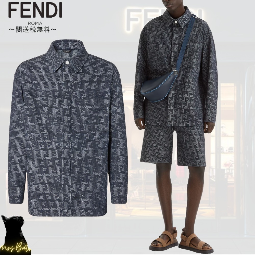 FENDI サングラスや白パンツに似合う デニムジャケット 関送無