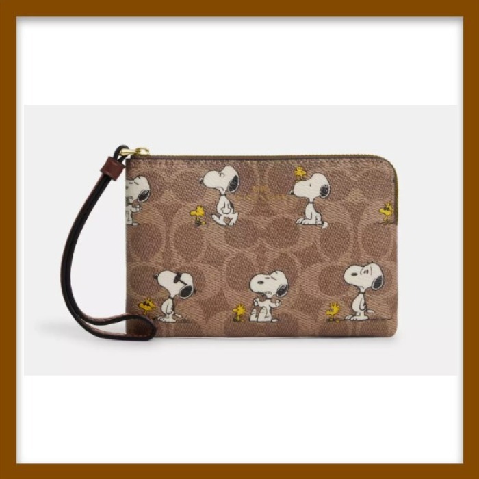 【Coach X Peanuts】スヌーピープリントジップリストレット