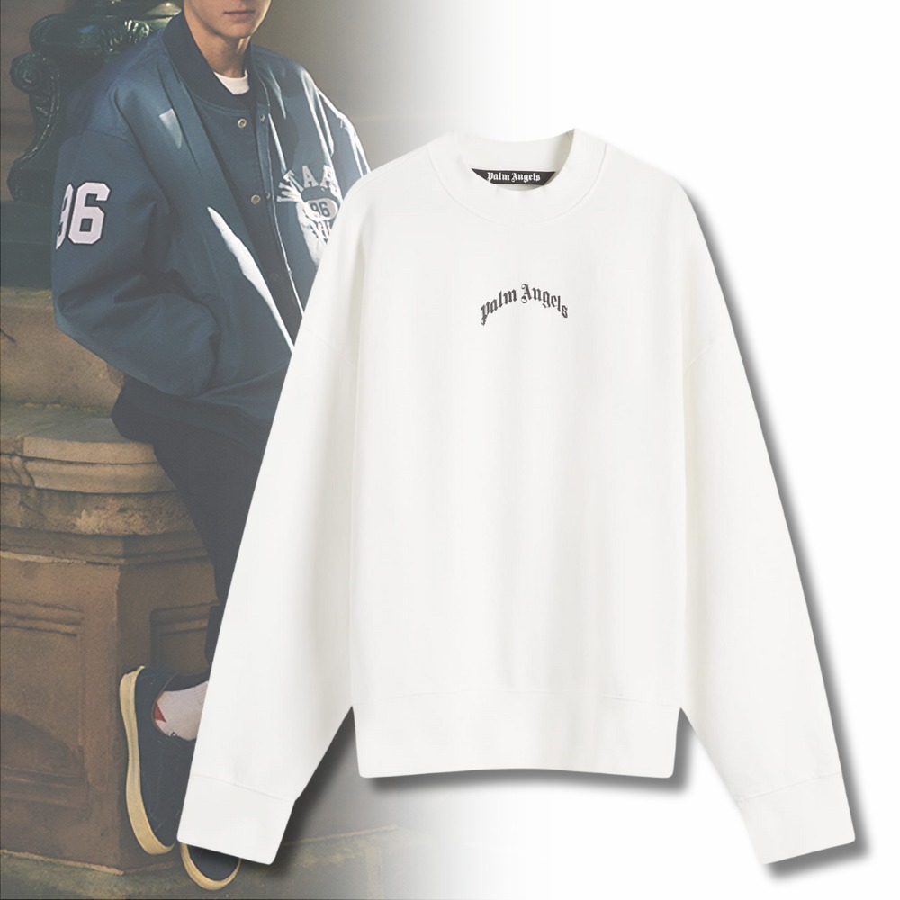 【楽してカッコいい】Palm Angels カーブロゴクルースウェット