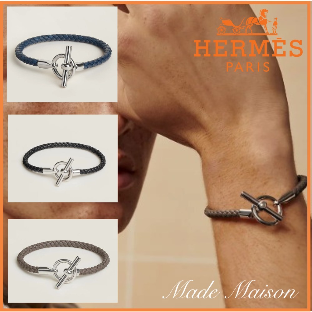 【大人気アイテム♪】HERMES レザーブレスレット グレナンH