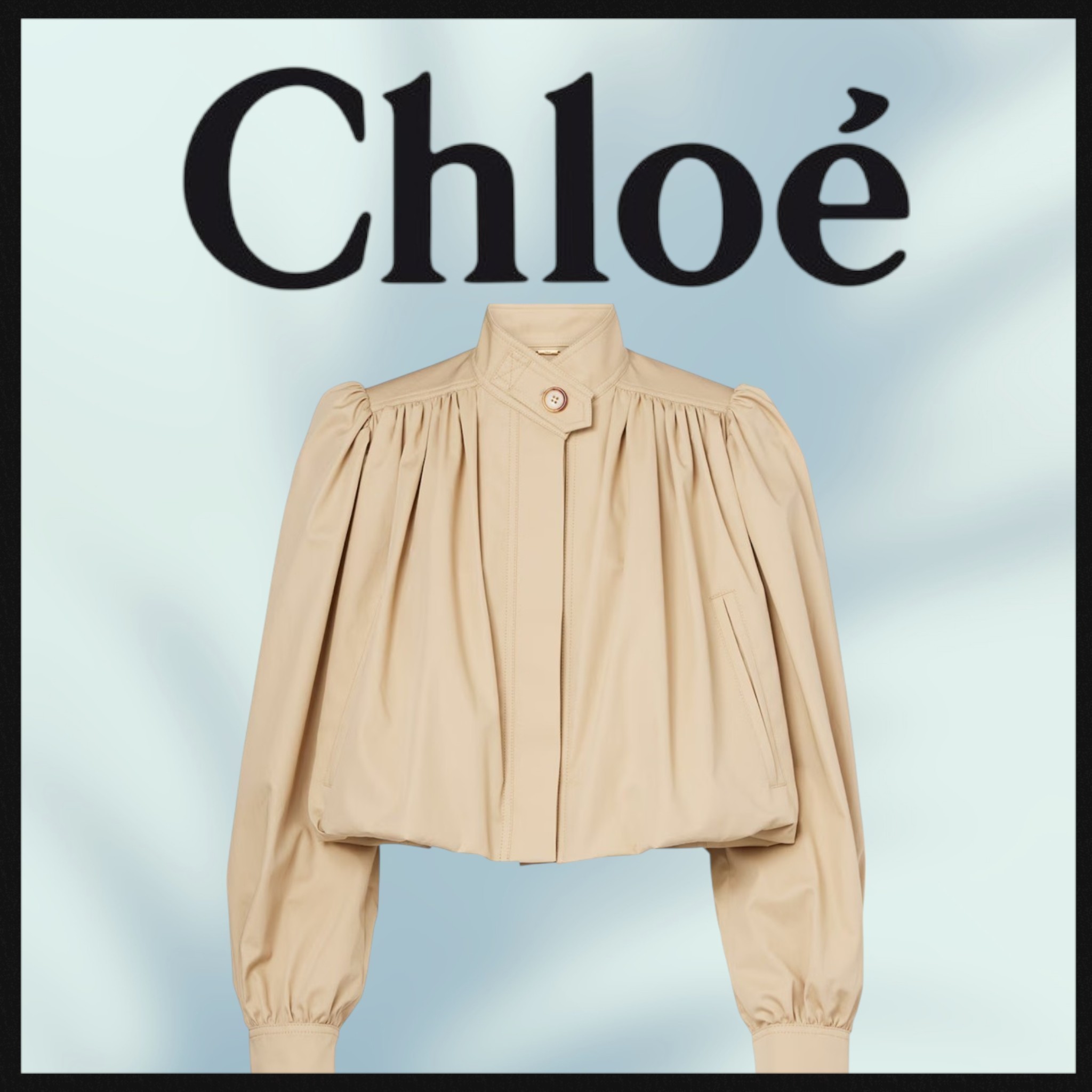 Chloe ギャザーコットンギャバジンジャケット