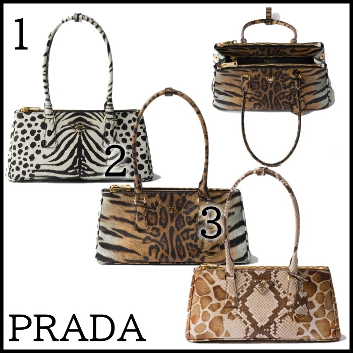 PRADA ガレリア ミディアム プリントサフィアーノレザー バッグ