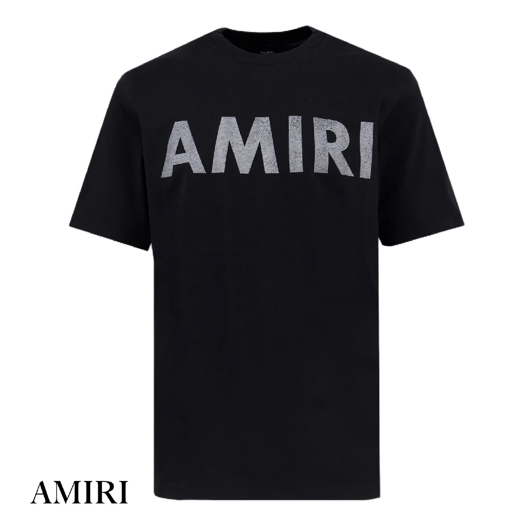 アミリ Tシャツ メンズ 黒 フロントロゴ デニムに