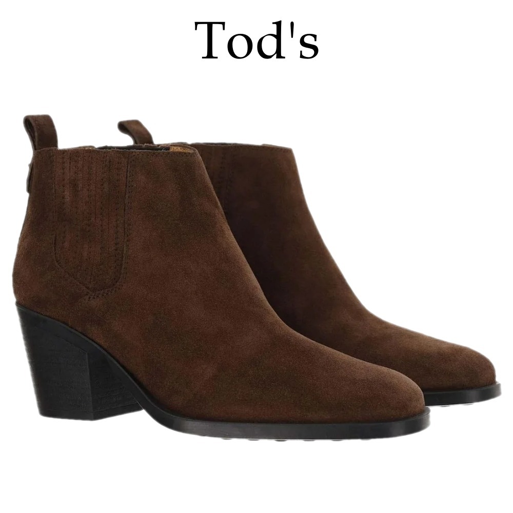 【Tod's】ブロックヒール アンクルブーツ