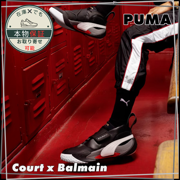 【PUMA】Court x Balmain★195683-01★Black High Risk Red