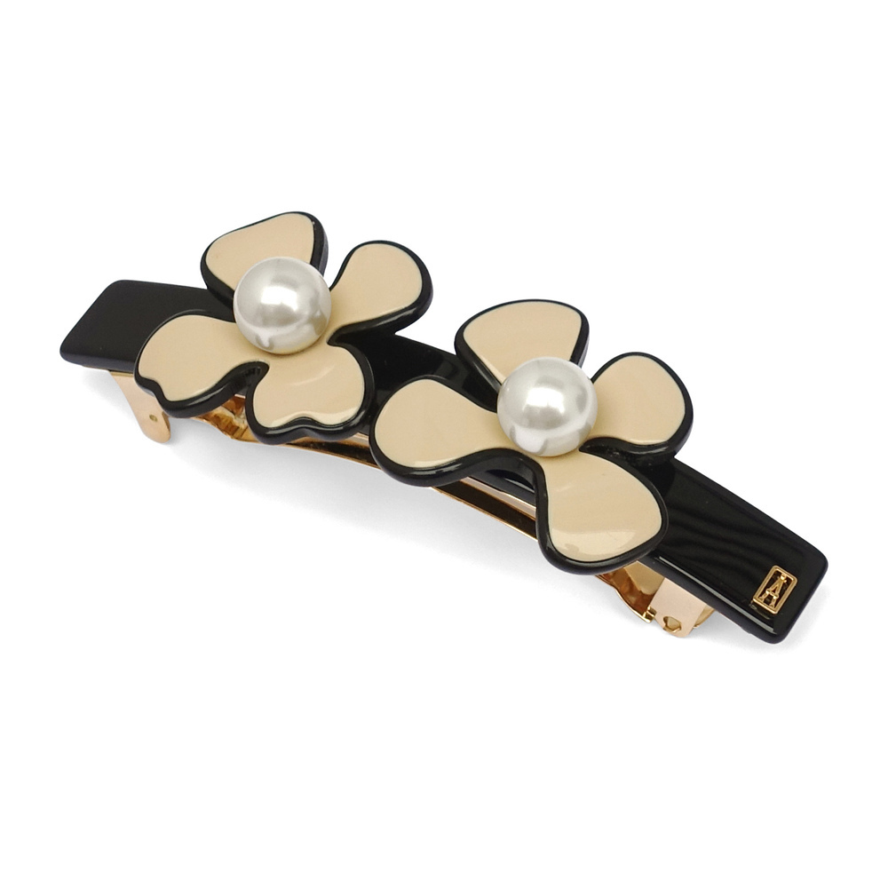 BARRETTE バレッタ スワロフスキーパール ロマネスク フラワー