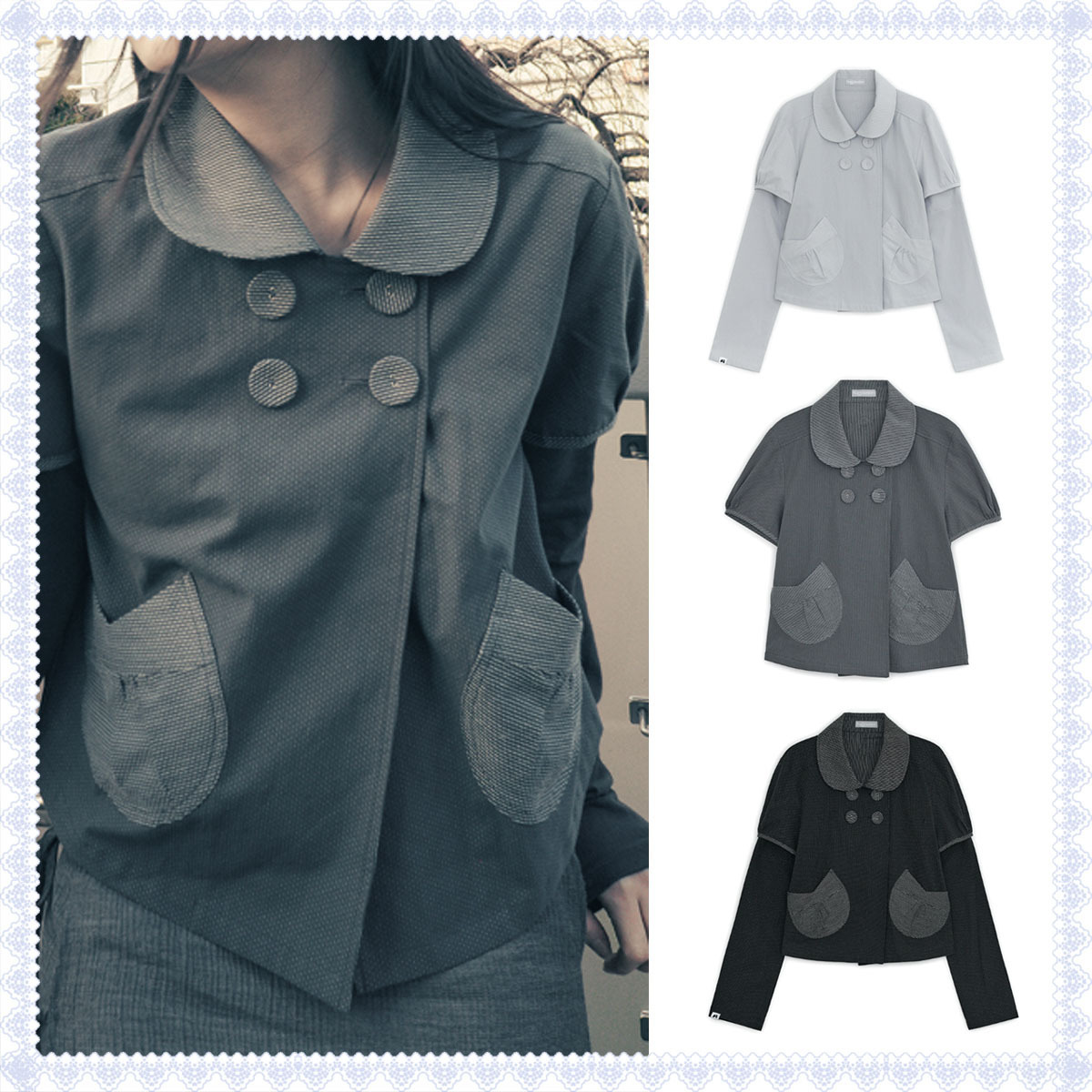 ジャケット HUG YOUR SKIN Detachable round jacket HJ5B0002