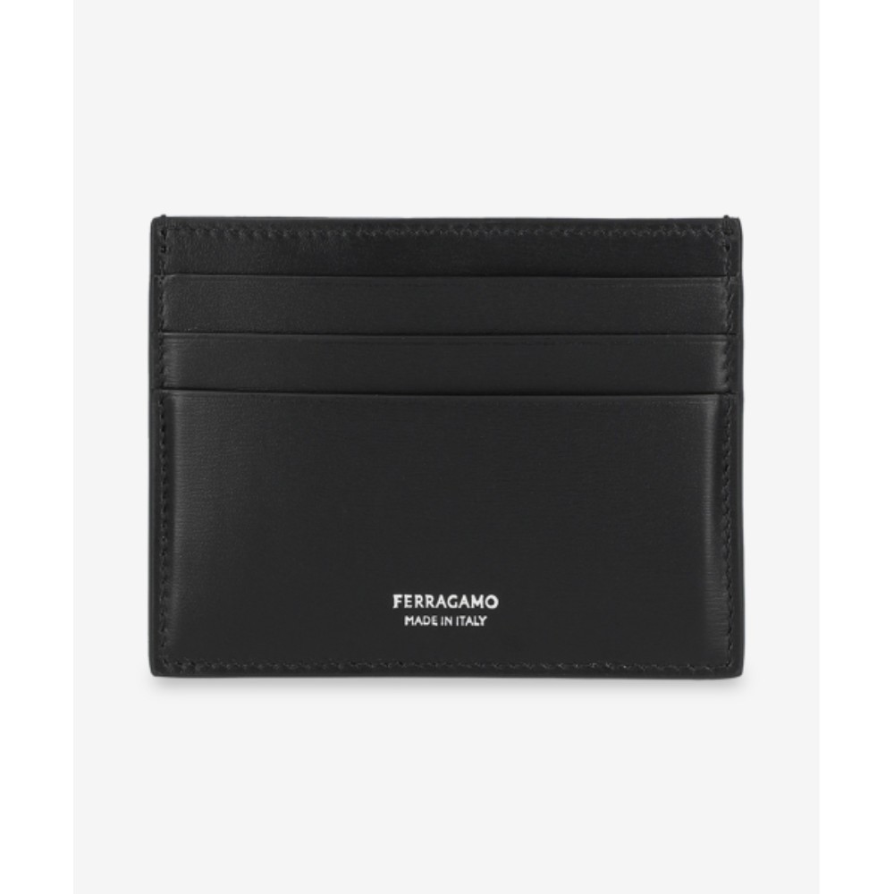 ■FERRAGAMO■ Classic Logo Card Holder Black 661396772114 66